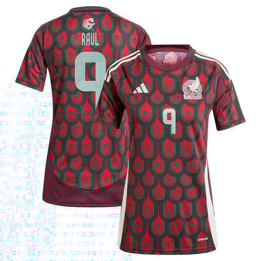 Raul Jimenez 9 Mexico National Team 2024 Home Women Jersey - Burgundy