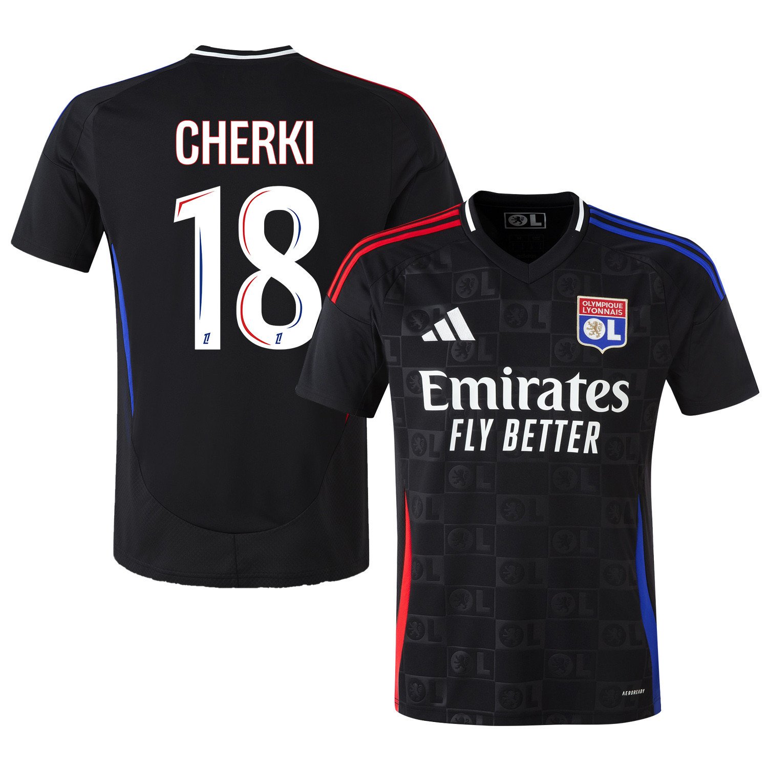 Rayan Cherki 18 Olympique Lyonnais 2024/25 Away Men Jersey - Black