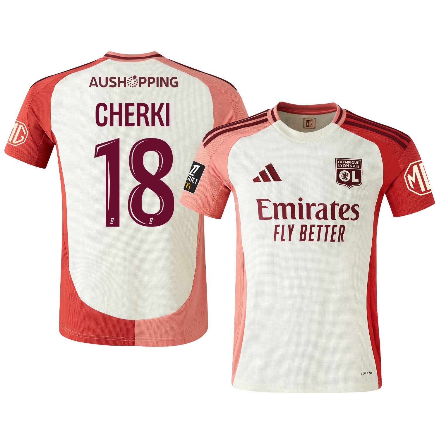Rayan Cherki 18 Olympique Lyonnais 2024/25 Third Men Jersey - Cream