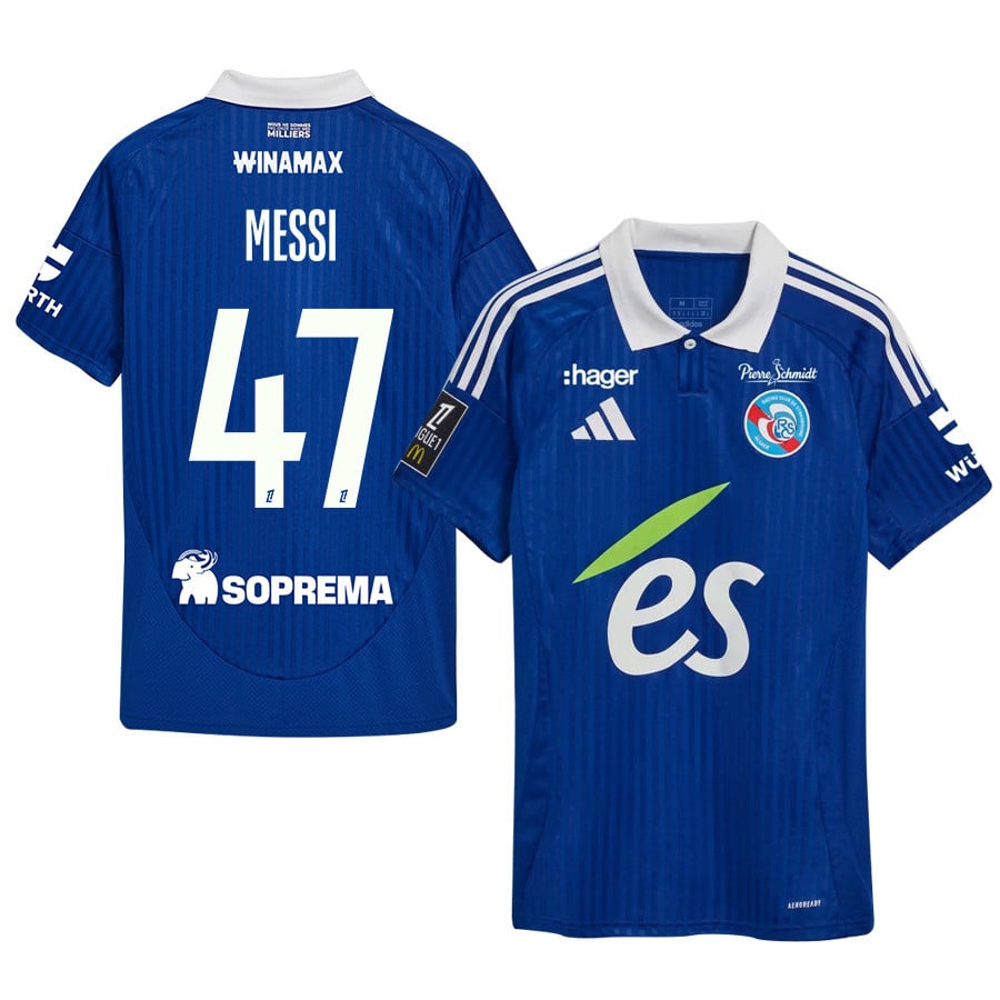 Rayane Messi 47 RC Strasbourg Alsace 2024/25 Home Men Jersey - Blue
