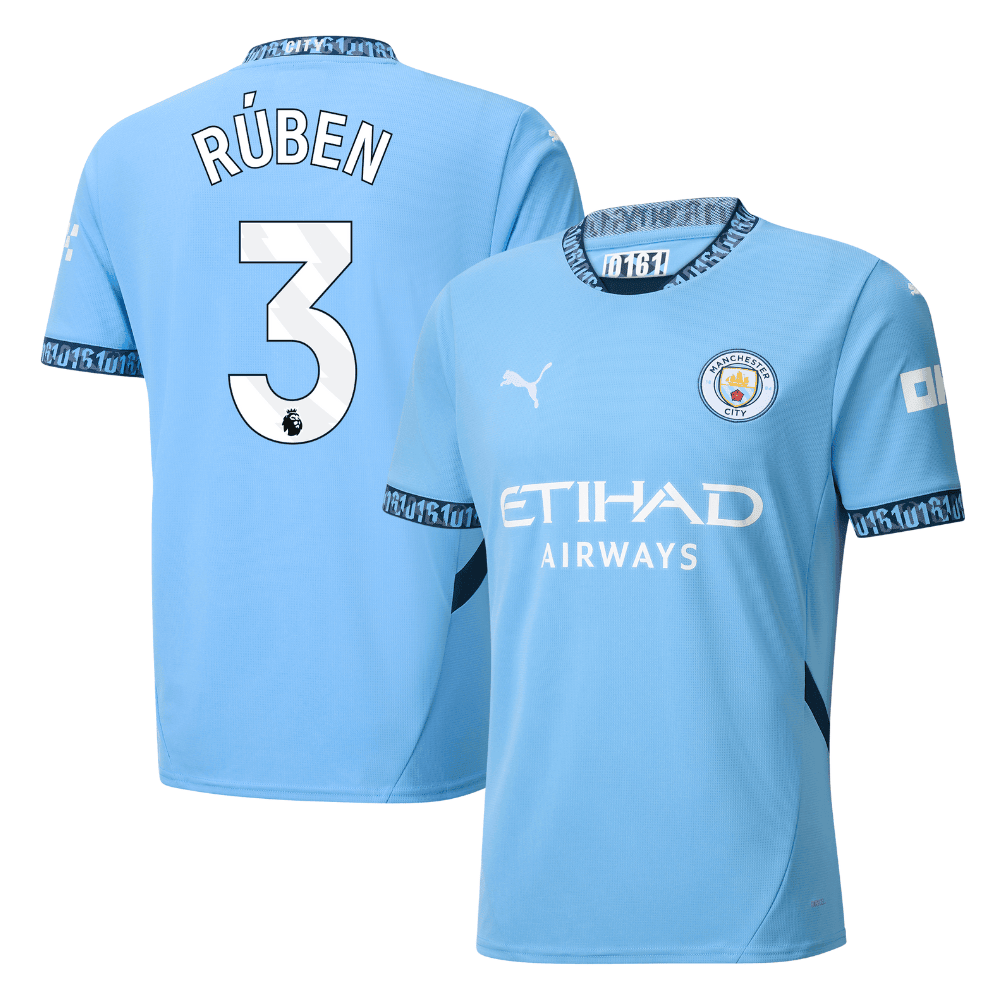Rúben Dias 3 Manchester City 2024/25 Home Men Jersey - Light Blue