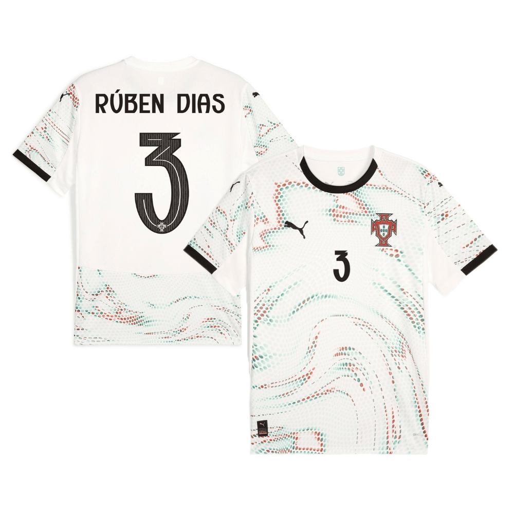 Rúben Dias 3 Portugal National Team 2025/26 Away Men Jersey - White