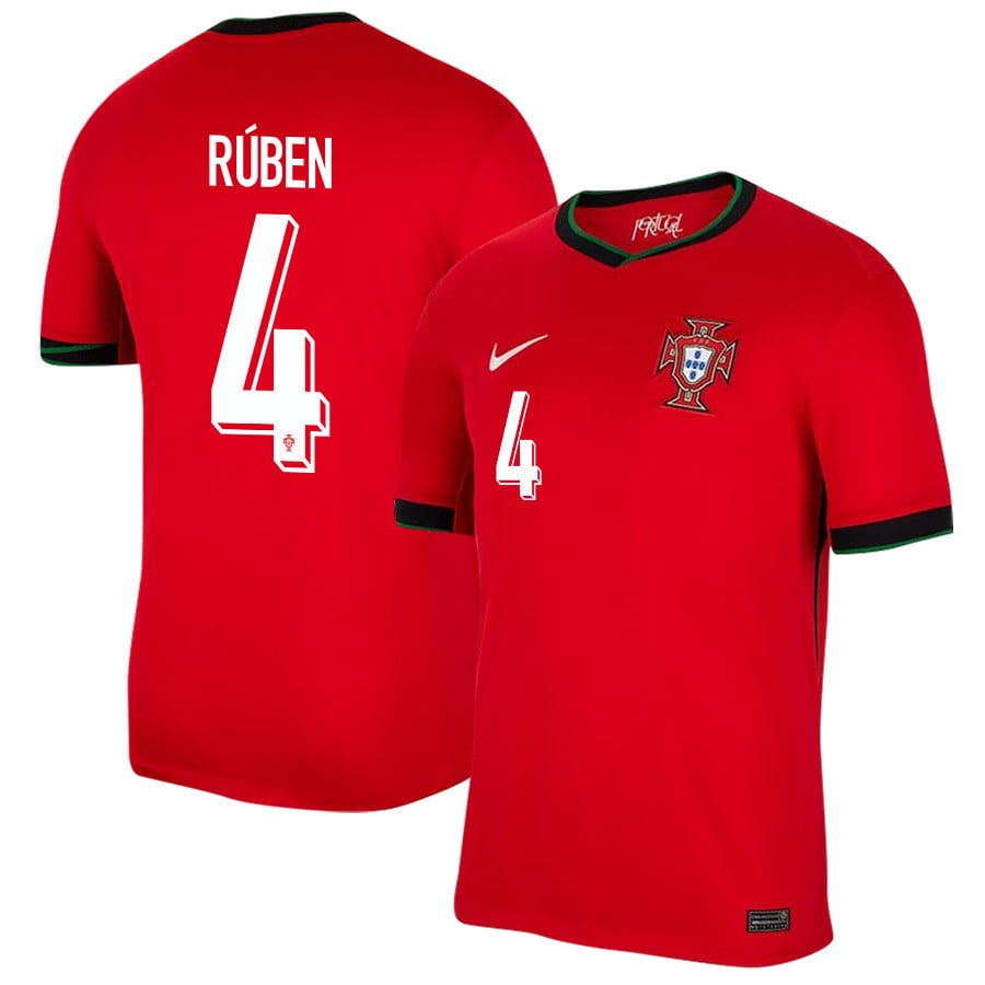 Rúben Dias 4 Portugal National Team 2024/25 Home Men Jersey - Red