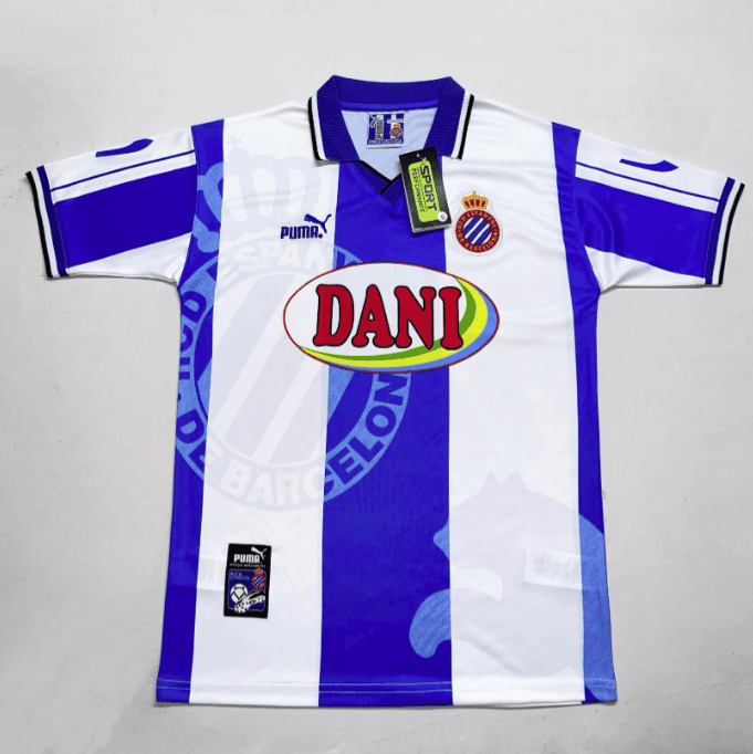 RCD Espanyol 1998/99 Home Retro Men Jersey - White/Blue