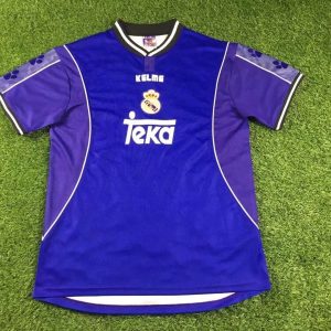Real Madrid 1997/98 Away Retro Men Jersey - Blue