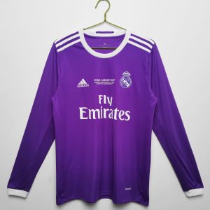Real Madrid 2016/17 Away Retro Long Sleeve Men Jersey - Purple