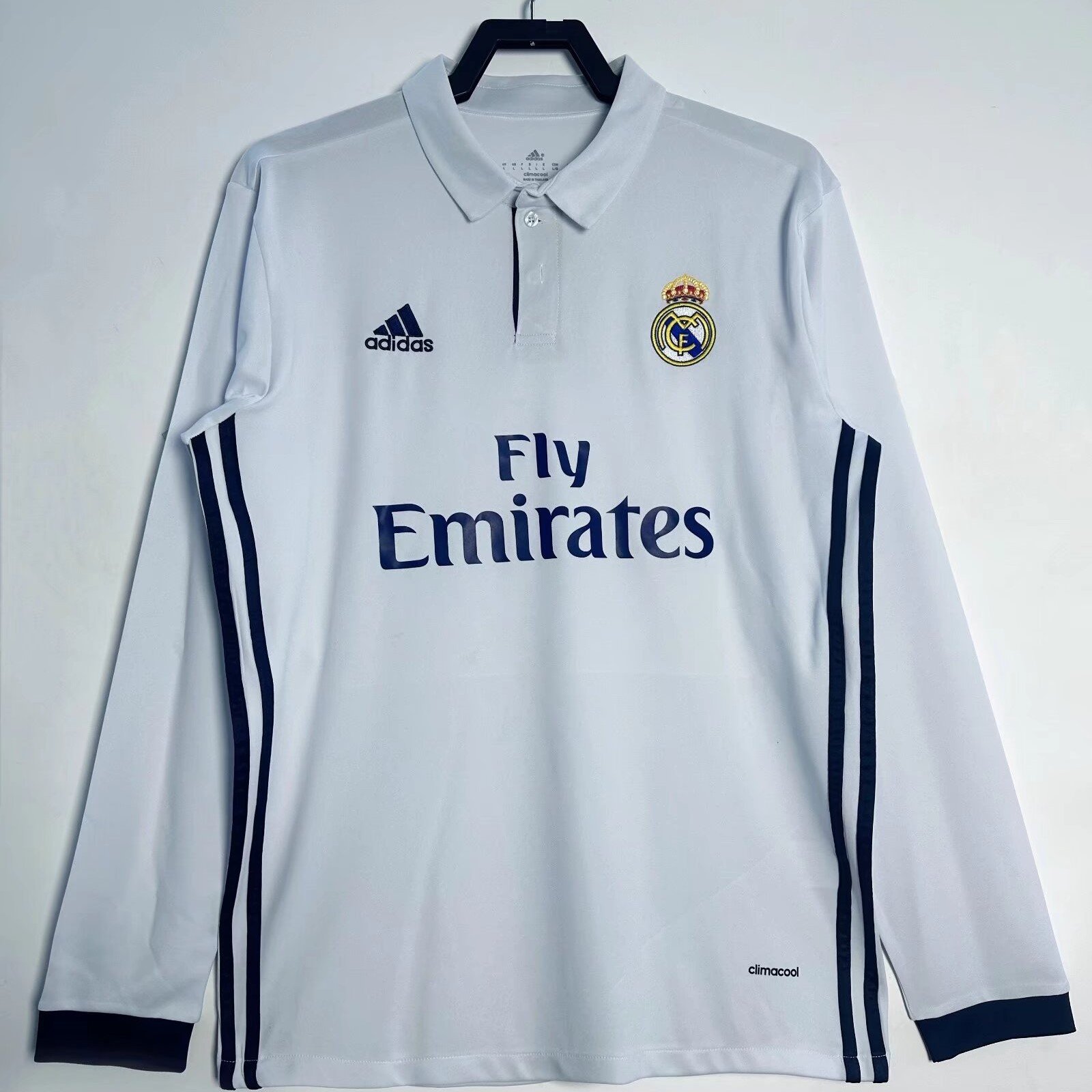 Real Madrid 2016/17 Home Retro Long Sleeve Men Jersey - White