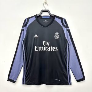 Real Madrid 2016/17 Third Retro Long Sleeve Men Jersey - Black
