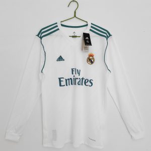 Real Madrid 2017/18 Home Retro Long Sleeve Men Jersey - White