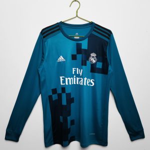 Real Madrid 2017/18 Third Retro Long Sleeve Men Jersey - Aqua