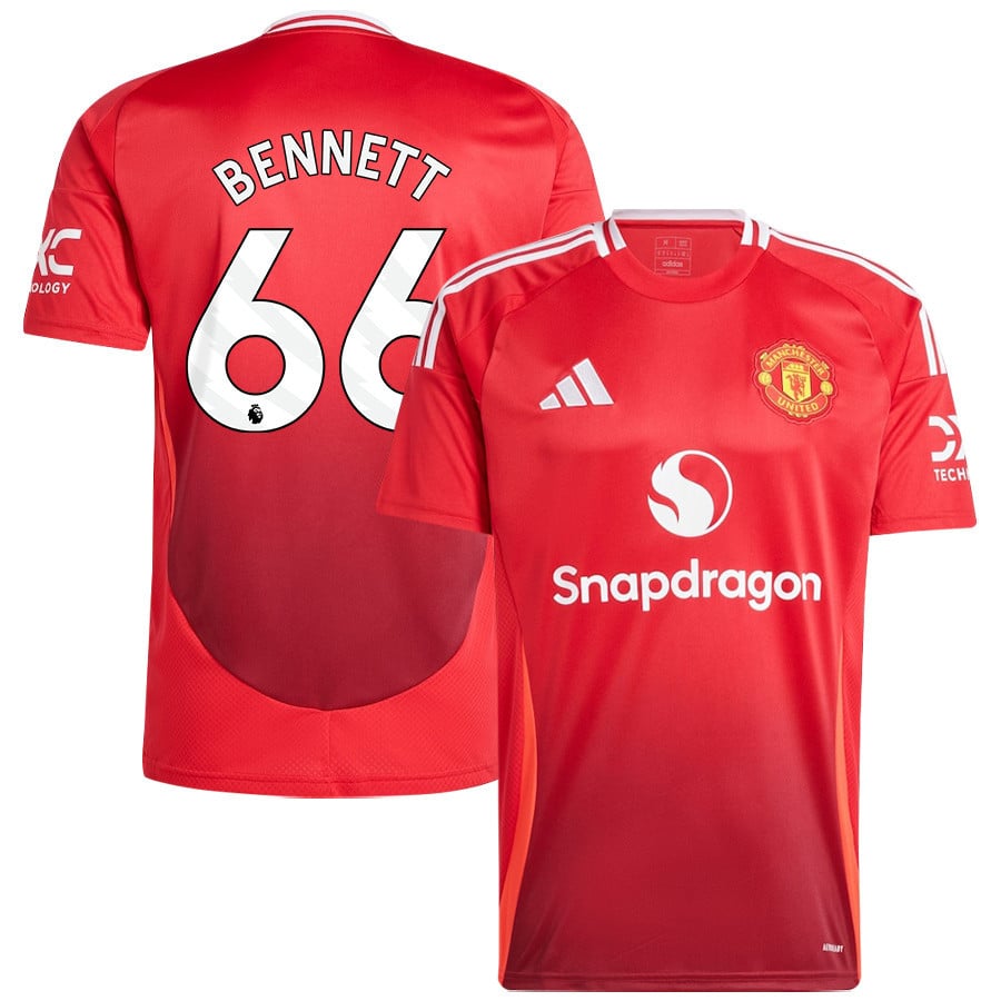 Rhys Bennett 66 Manchester United 2024/25 Home Jersey - Men, Red