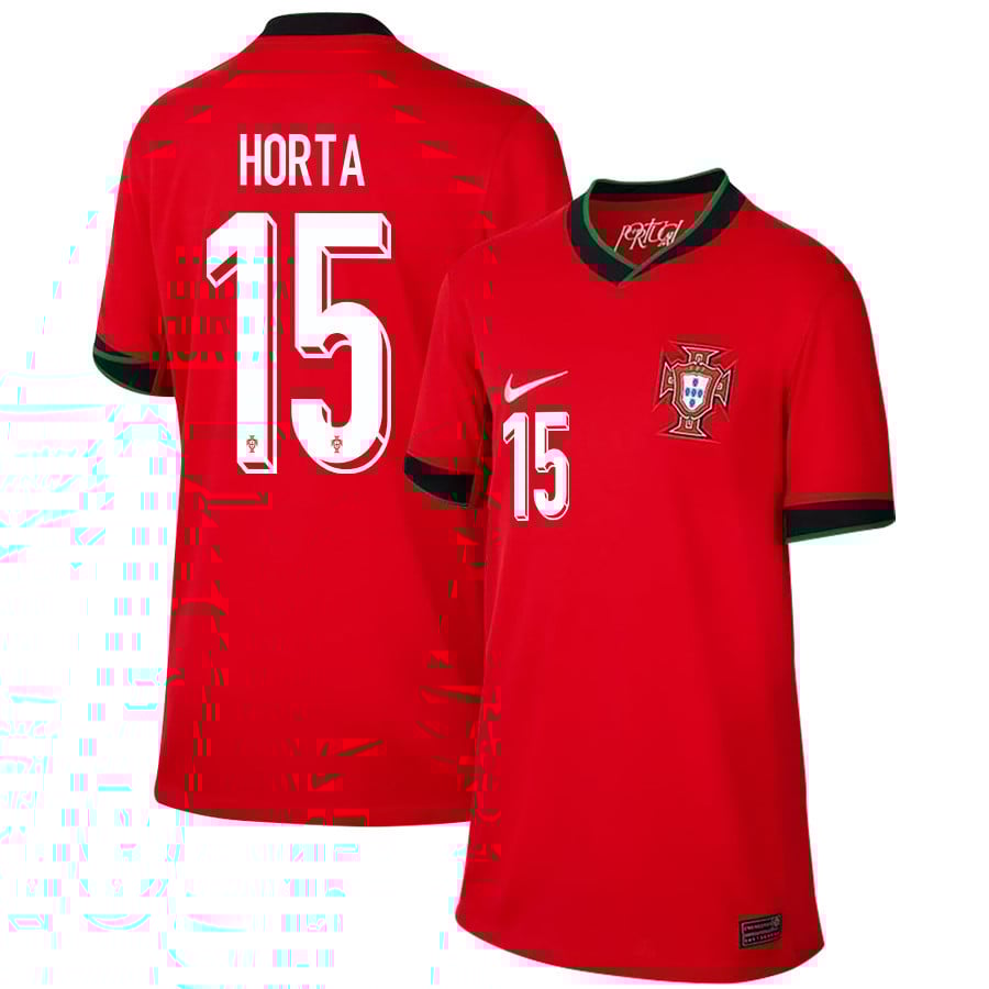 Ricardo Horta 15 Portugal National Team 2024/25 Home YOUTH Jersey - Red