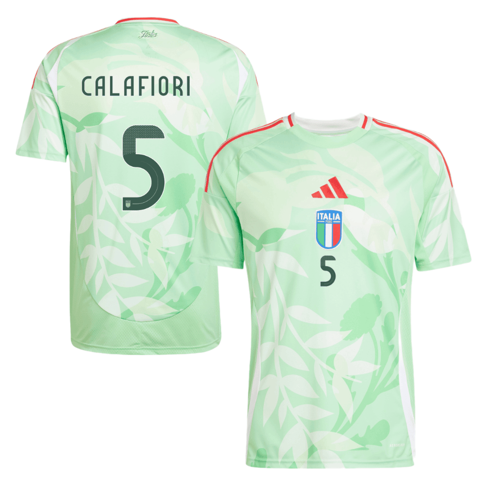 Riccardo Calafiori 5 Italy National Team 2025/26 Away Men Jersey - Green
