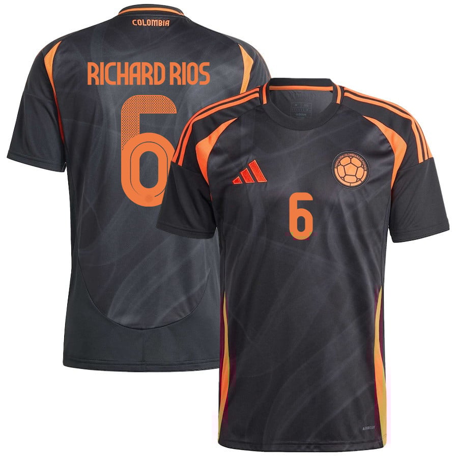 Richard Rios 6 Colombia National Team 2024/25 Away Men Jersey - Black