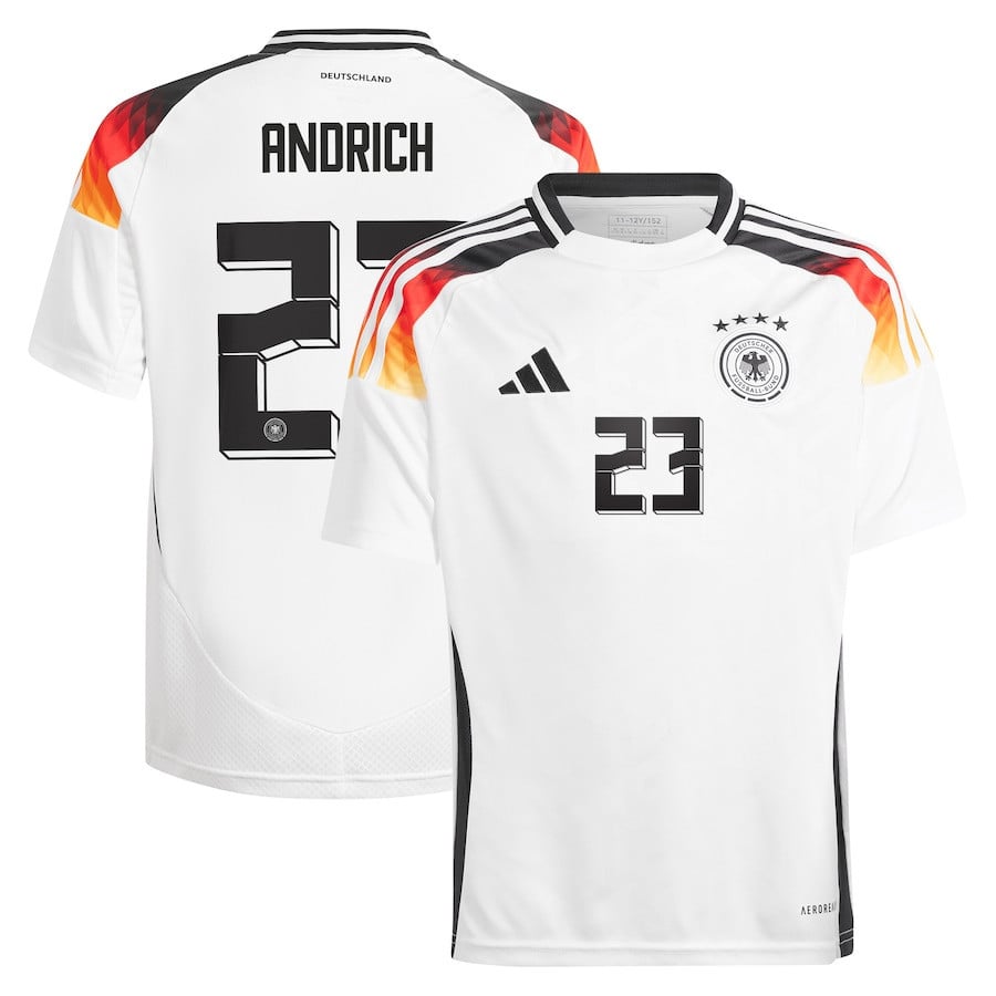 Robert Andrich 23 Germany National Team 2024 Home YOUTH Jersey - White