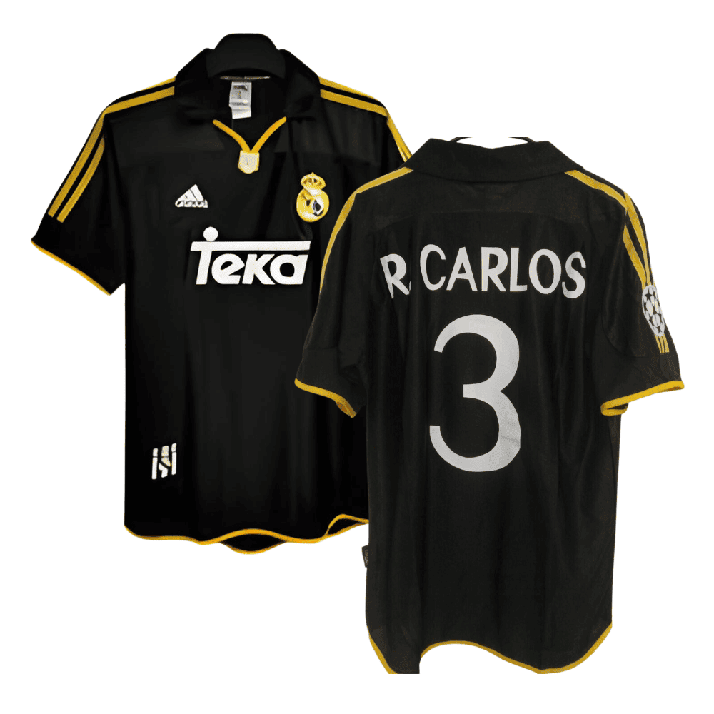 Roberto Carlos Real Madrid 1999-2000 Away Men Jersey - Black