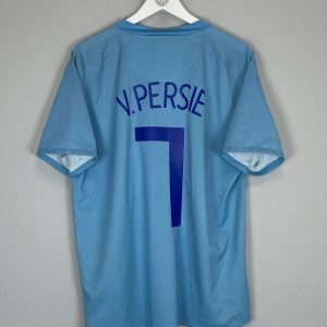 Robin van Persie 7 Netherlands National Team 2008/10 Away Men Retro Jersey - Sky Blue