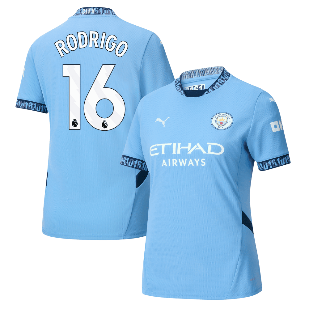 Rodrigo 16 Manchester City 2024/25 Home Women Jersey - Light Blue