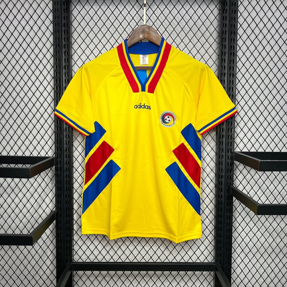 Romania 1994 Home Retro Men Jersey - Yellow