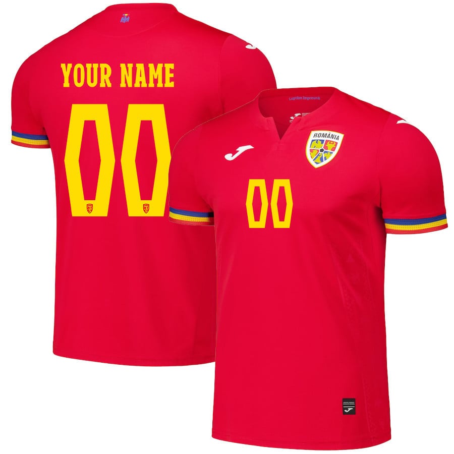Romania National Team 2024/25 Away Men Custom Jersey - Red