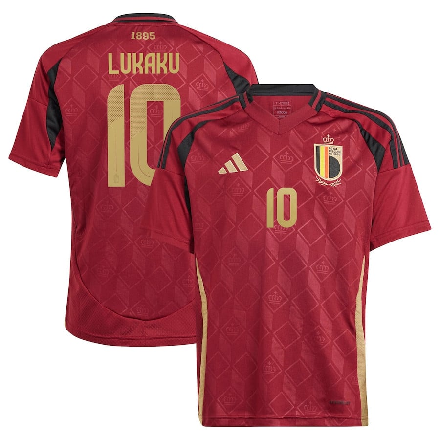Romelu Lukaku 10 Belgium National Team 2024 Home YOUTH Jersey - Burgundy