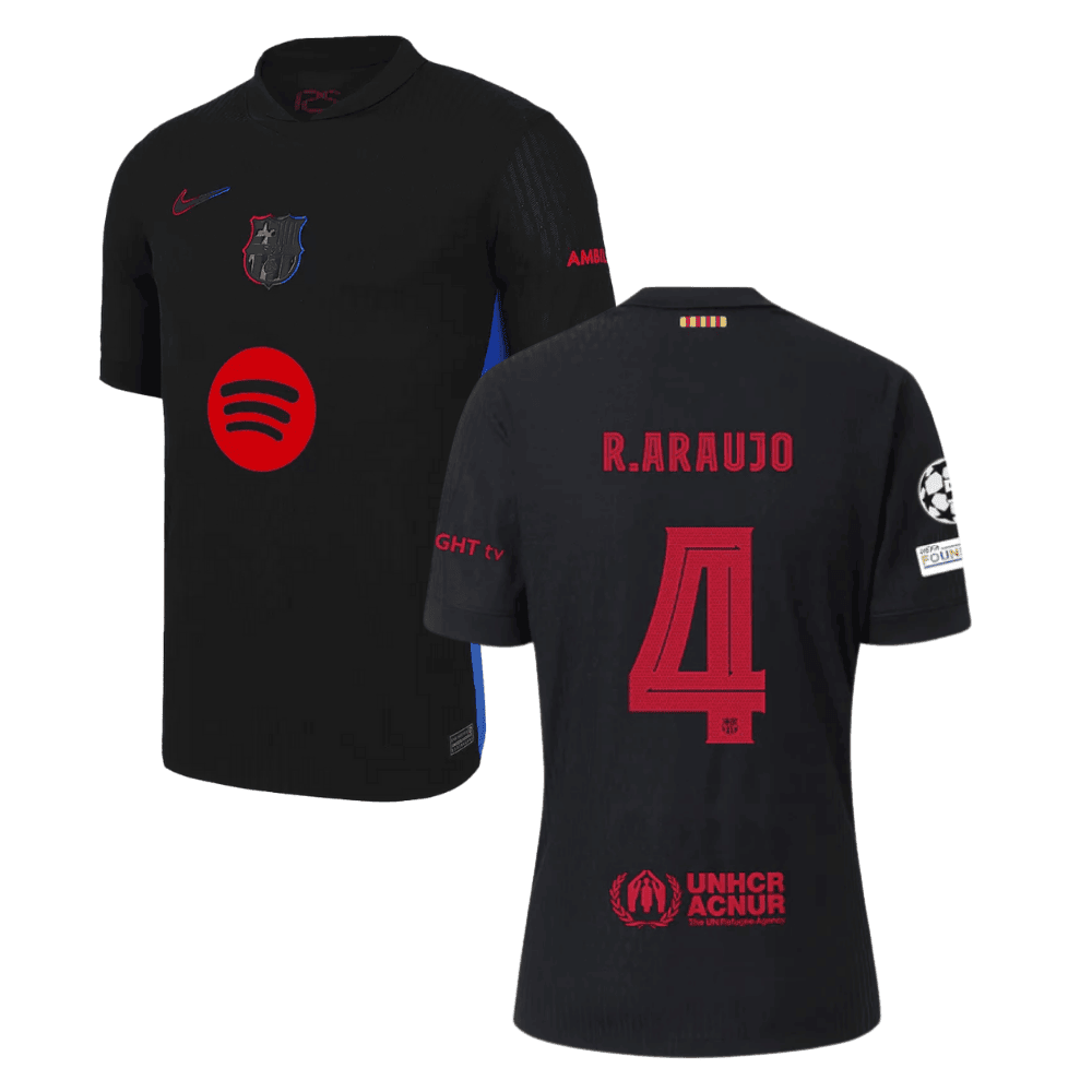 Ronald Araújo 4 Barcelona UCL Patch 2024/25 Away Men Jersey - Black