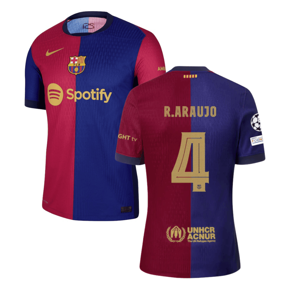 Ronald Araújo 4 Barcelona UCL Patch 2024/25 Home Men Jersey - Navy