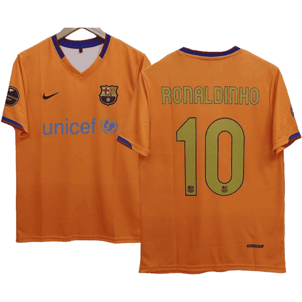 Ronaldinho Barcelona 2006-07 Away Men Jersey - Orange