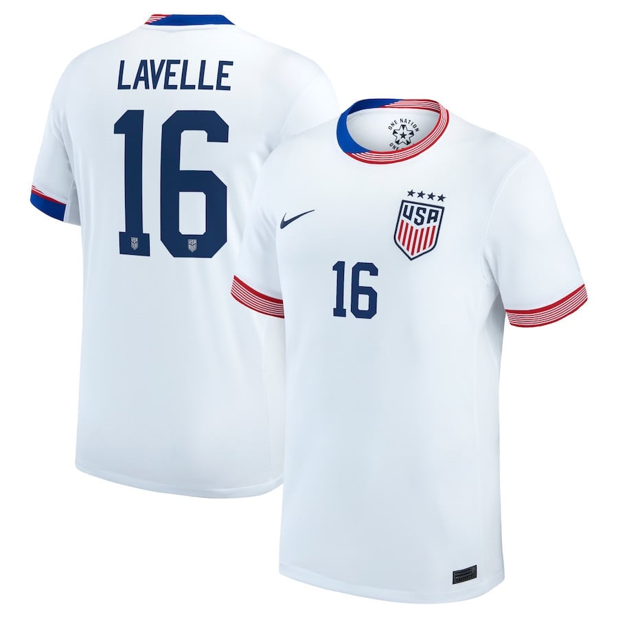 Rose Lavelle 16 USA Women's National Team 2024/25 Home Men Jersey - White