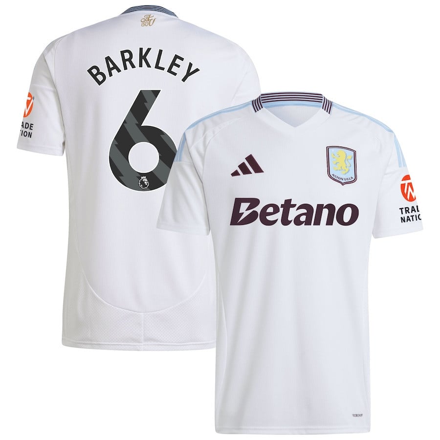 Ross Barkley 6 Aston Villa 2024/25 Away Men Jersey - White