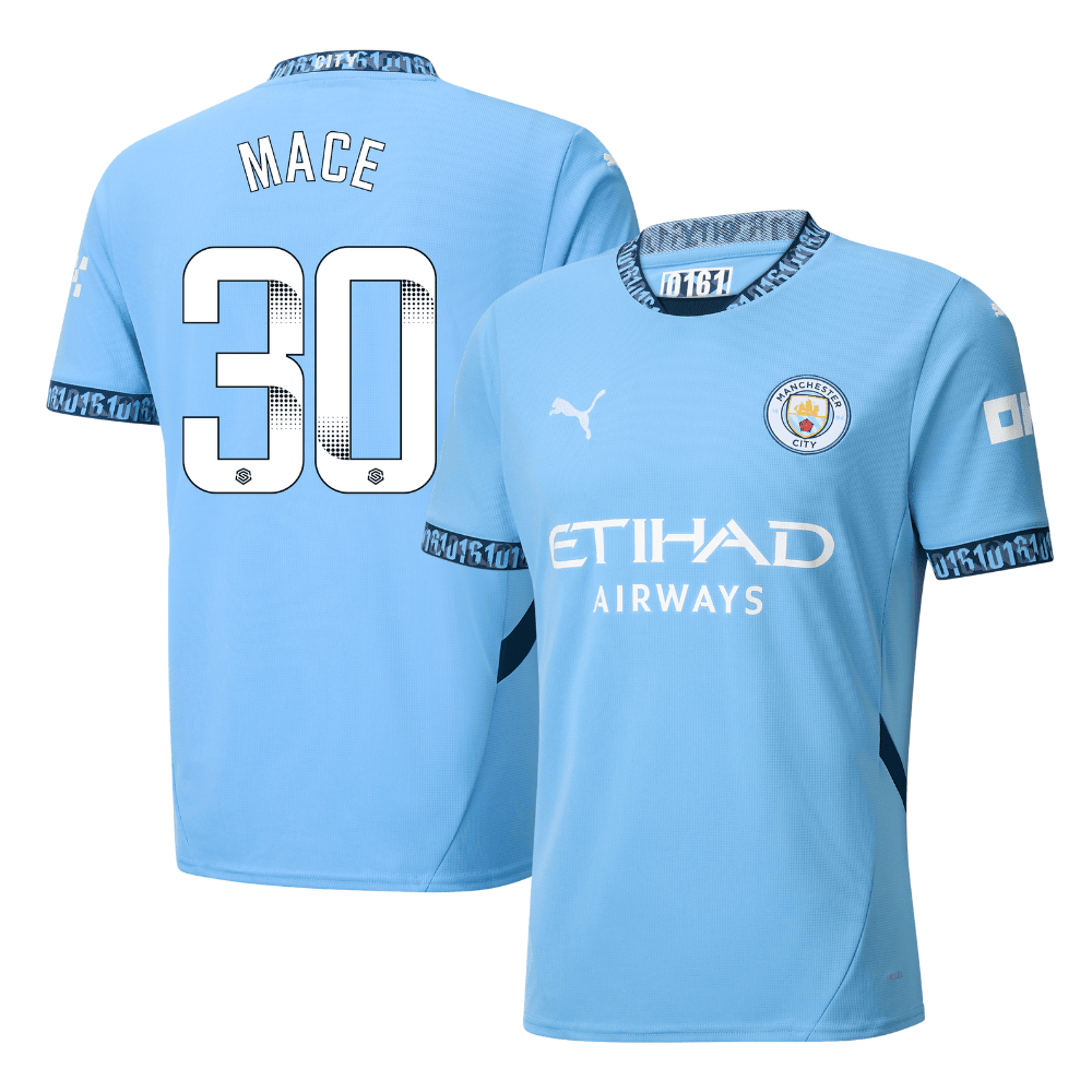 Ruby Mace 30 Manchester City 2024/25 Women's Team Home Men Jersey - Light Blue