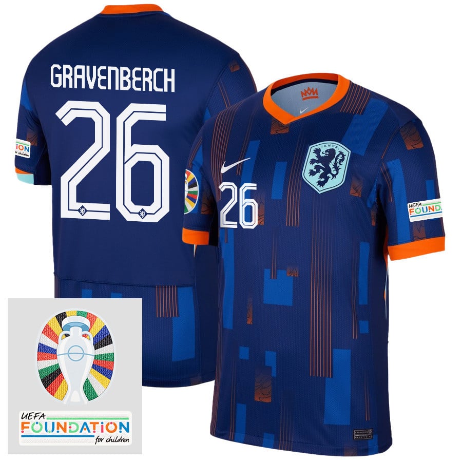 Ryan Gravenberch 26 Netherlands National Team 2024/25 Away Men Jersey - Navy