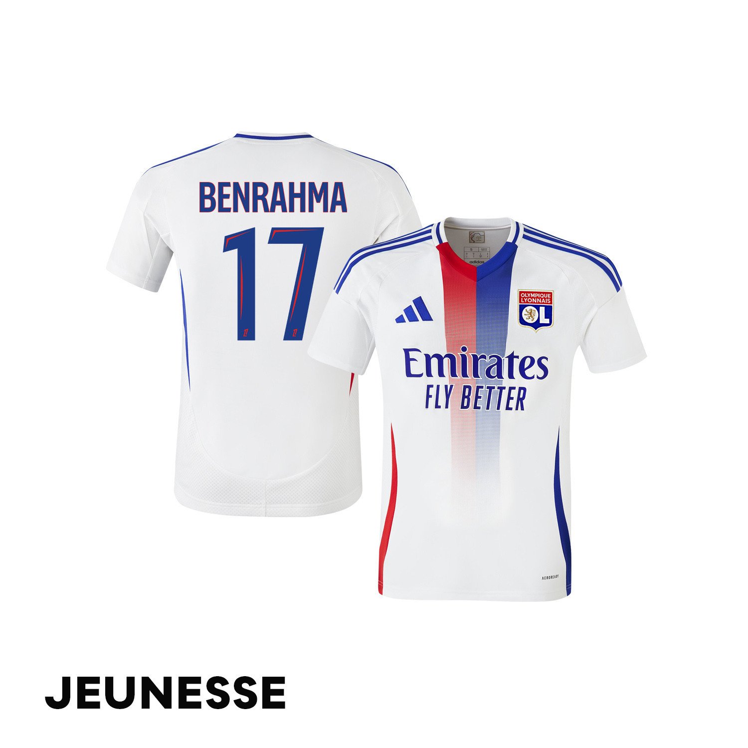 Saïd Benrahma 17 Olympique Lyonnais 2024/25 Home YOUTH Jersey - White