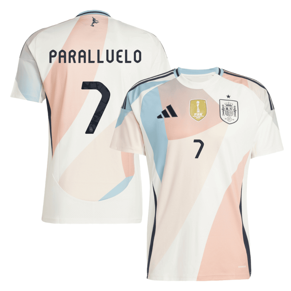 Salma Paralluelo 7 Spain Women's National Team 2025/26 Away Men Jersey - Cream