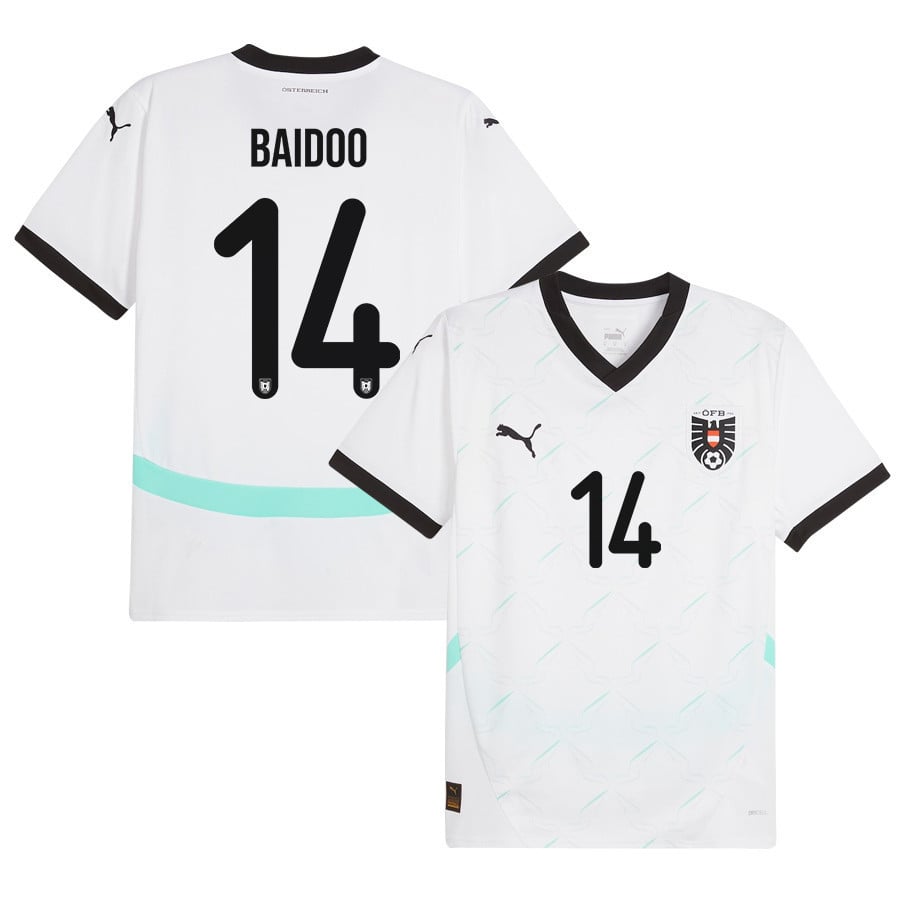 Samson Baidoo 14 Austria National Team 2024/25 Away Men Jersey - White