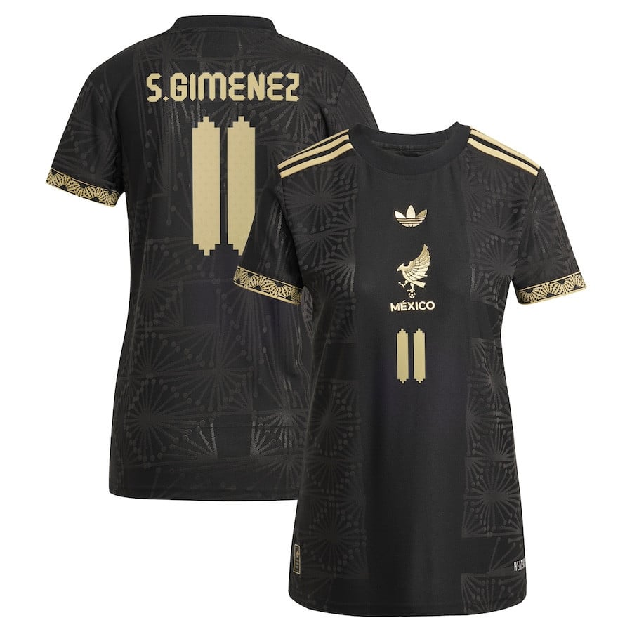 Santiago Gimenez 11 Mexico National Team Women's 2025 Third Jersey - Black