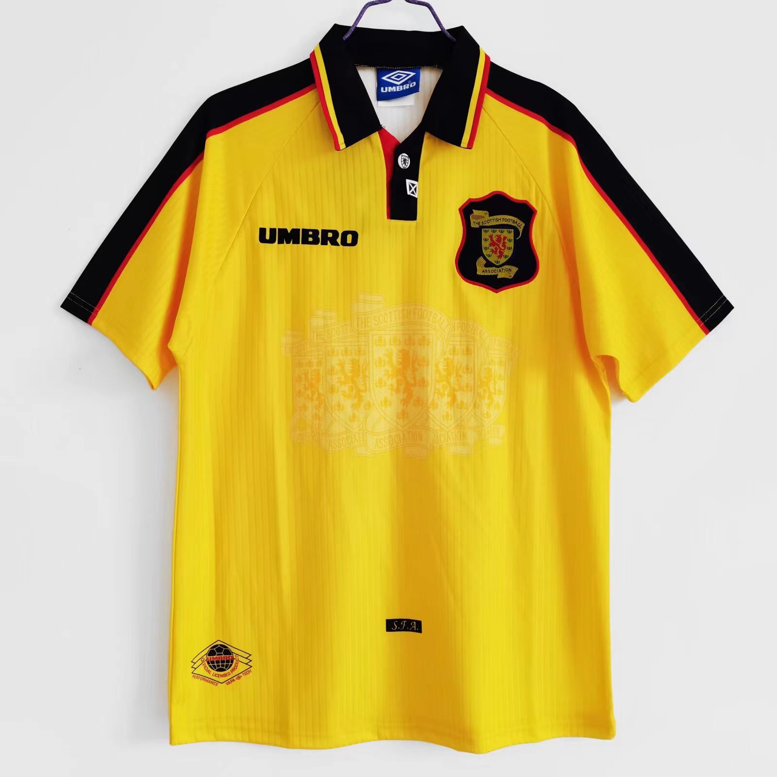 Scotland 1996/98 Away Retro Men Jersey - Yellow