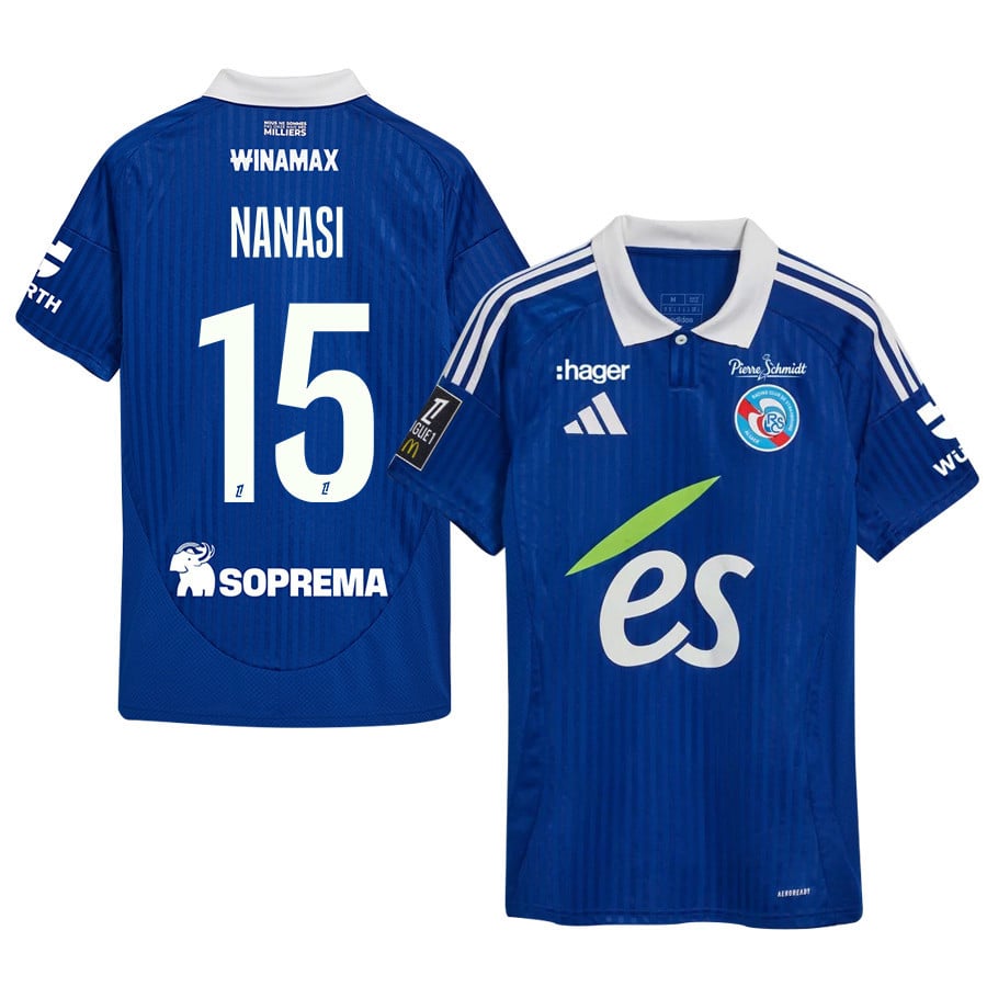 Sebastian Nanasi 15 RC Strasbourg Alsace 2024/25 Home Men Jersey - Blue