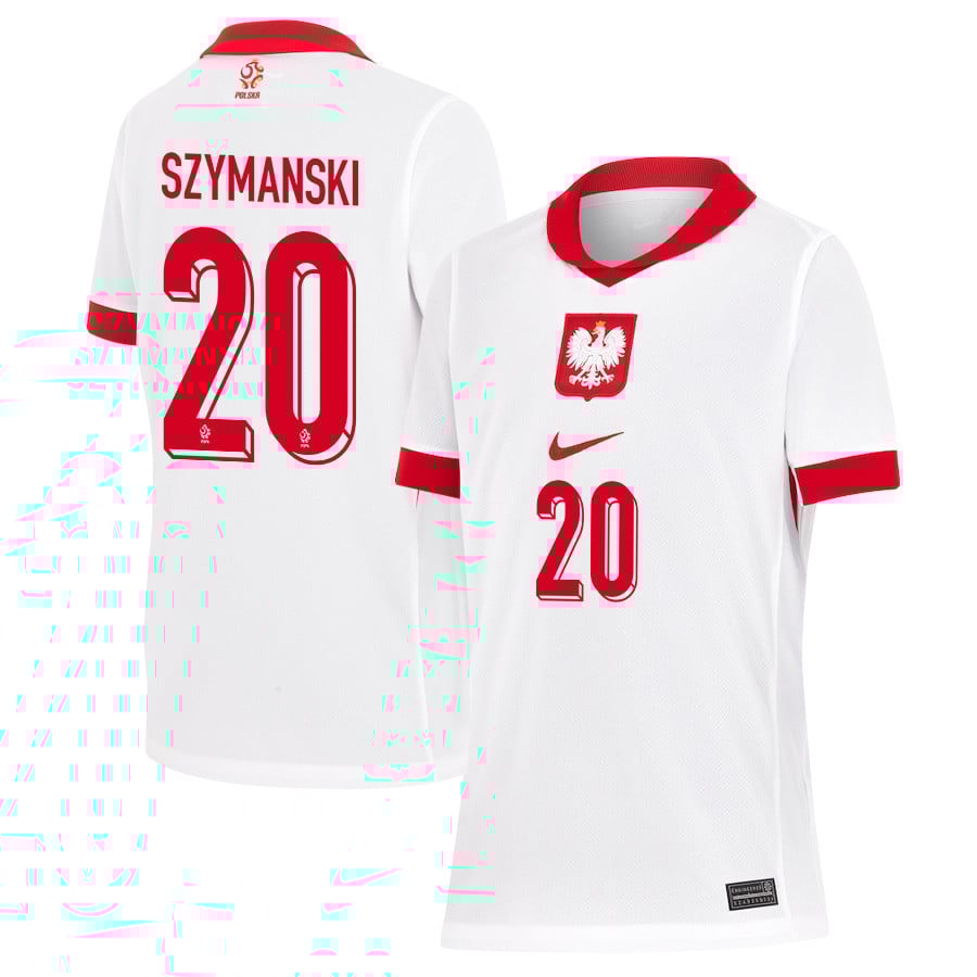 Sebastian Szymanski 20 Poland National Team 2024/25 Home YOUTH Jersey - White