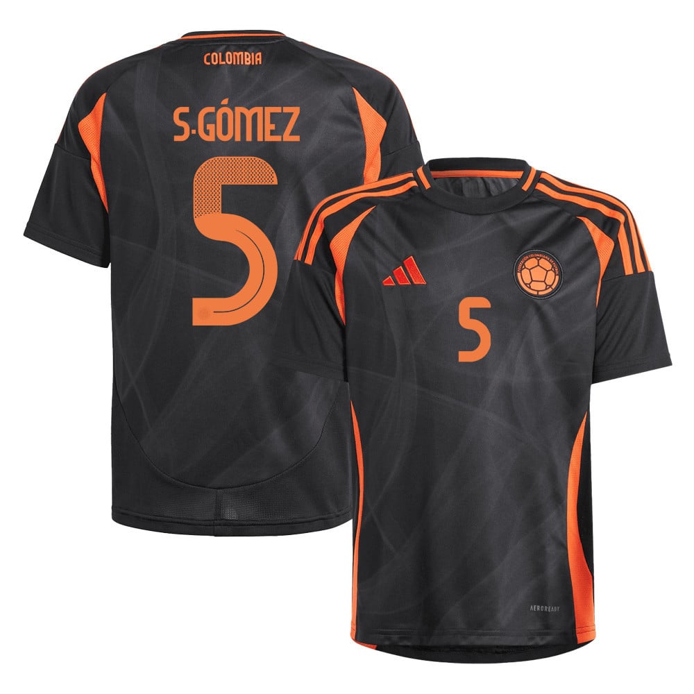 Sebastián Gómez 5 Colombia National Team 2024/25 Away YOUTH Jersey - Black