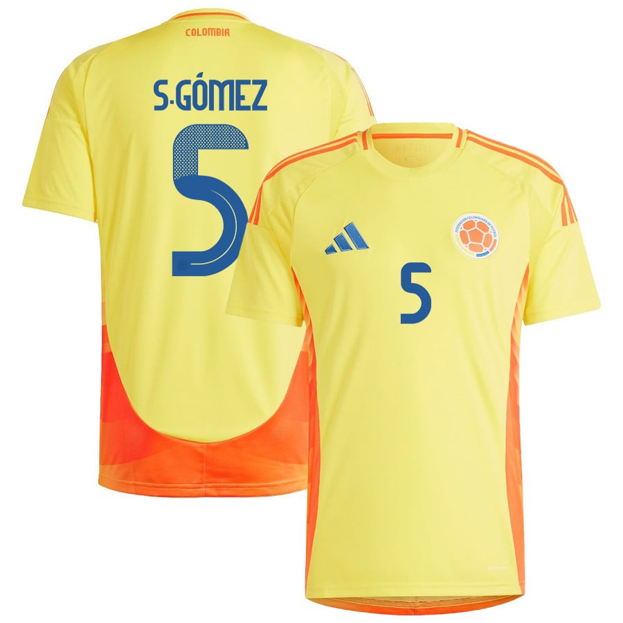 Sebastián Gómez 5 Colombia National Team 2024/25 Home Men Jersey - Yellow