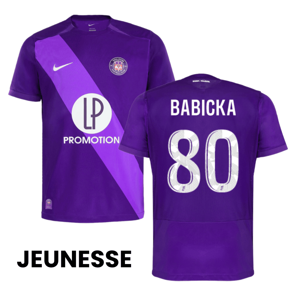 Shavy Babicka 80 Toulouse FC 2024/25 Home YOUTH Jersey - Purple