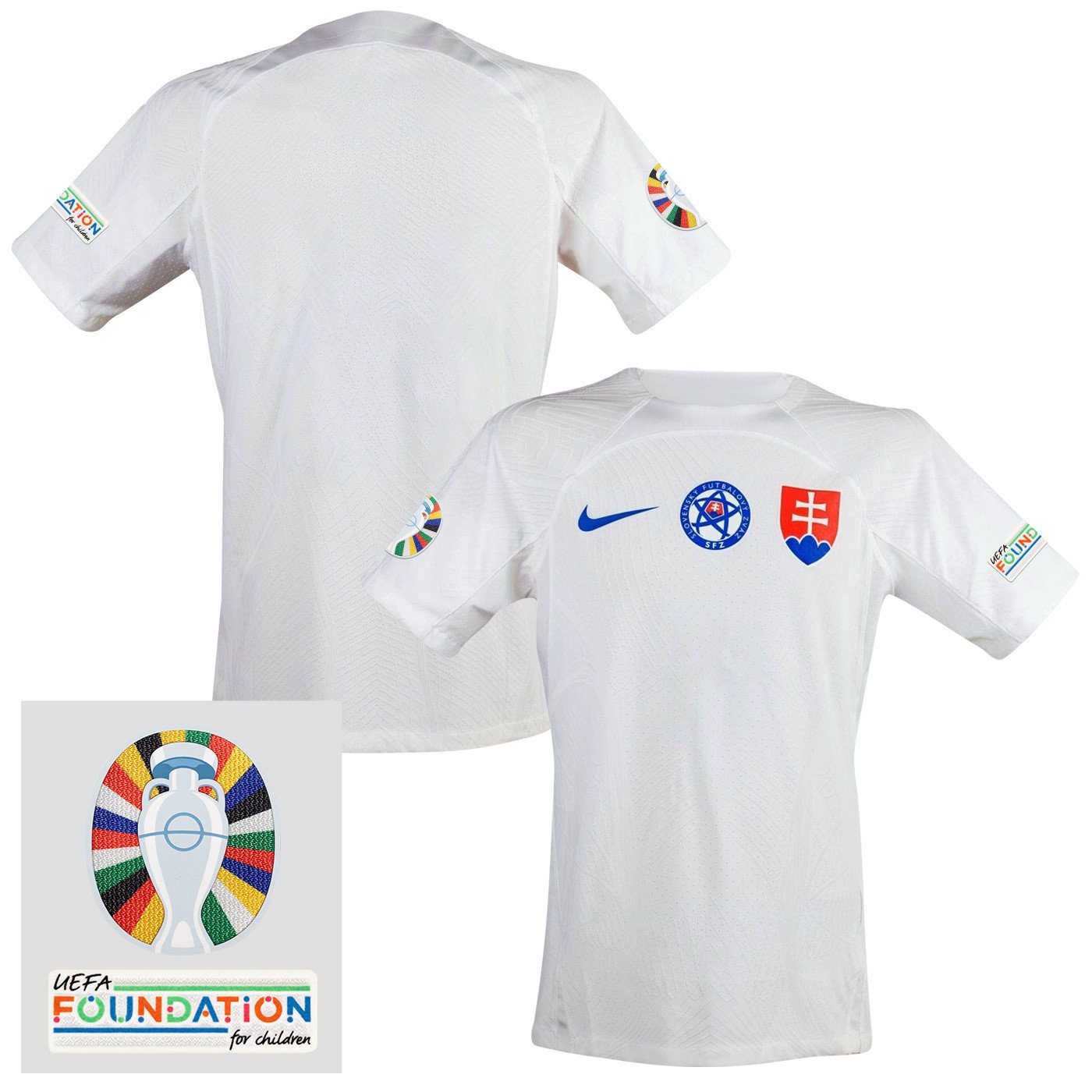 Slovakia National Team 2024 Euro & Foundation Patch Away Men Jersey - White