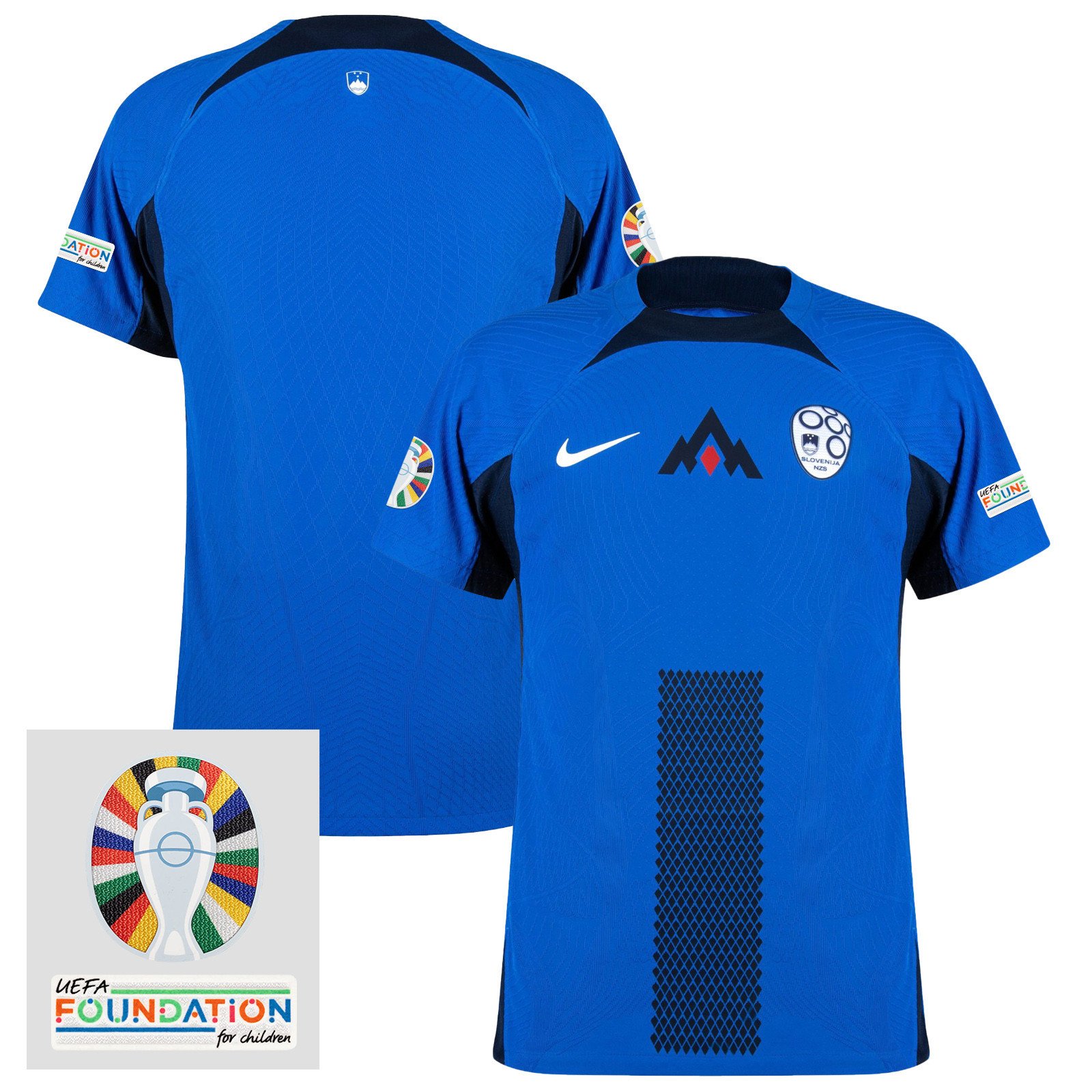 Slovenia National Team 2024 Euro & Foundation Patch Away Men Jersey - Blue