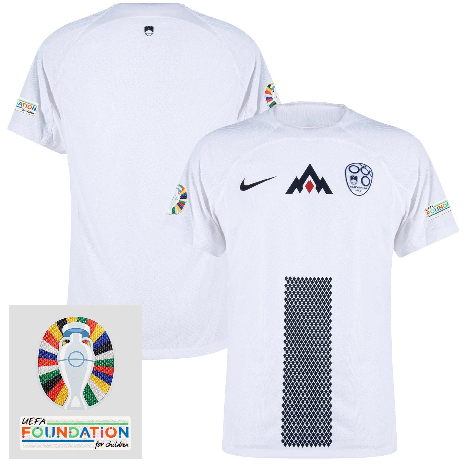 Slovenia National Team 2024 Euro & Foundation Patch Home Men Jersey - White