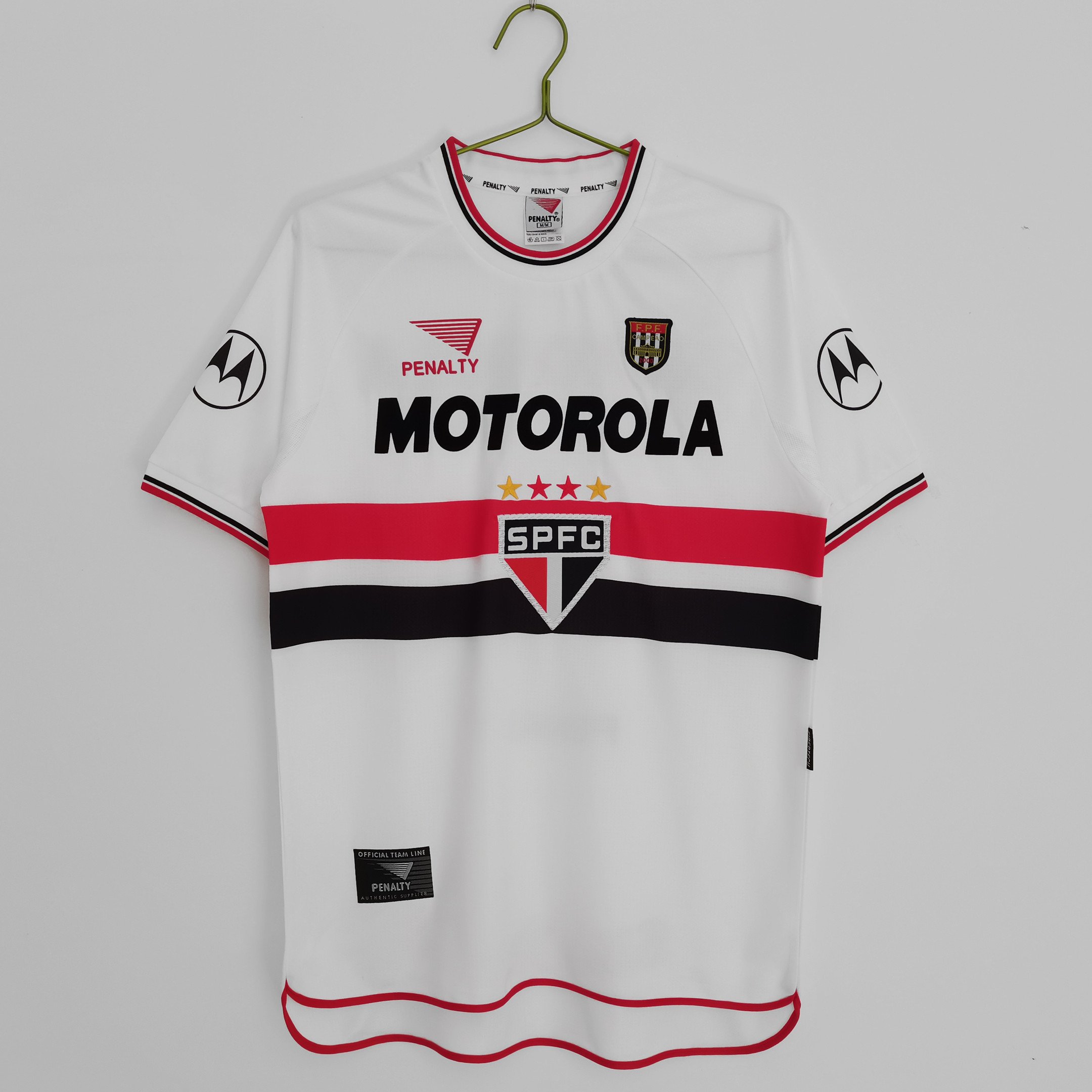São Paulo FC 2000 Home Round Collar Retro Men Jersey - White