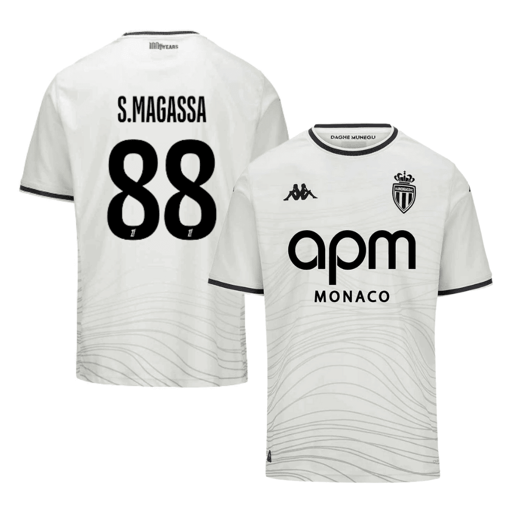 Soungoutou Magassa 88 AS Monaco 2024/25 Third Men Jersey - White