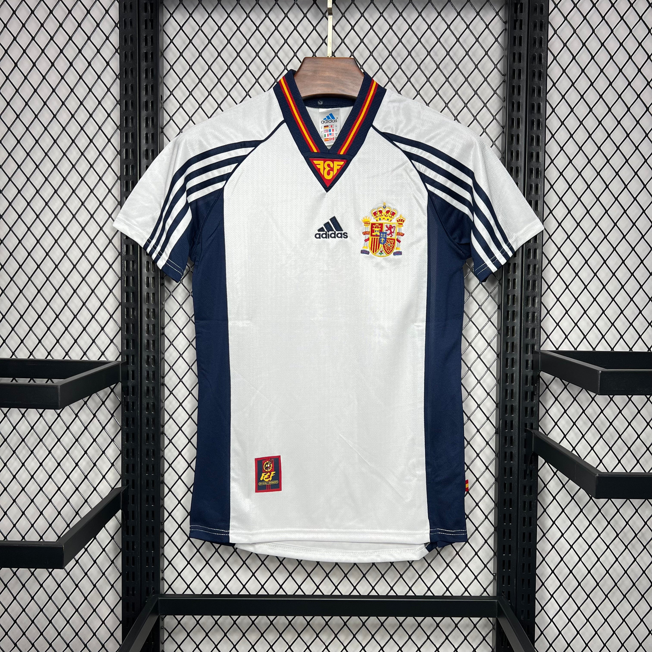Spain 1998 Away Retro Men Jersey - White