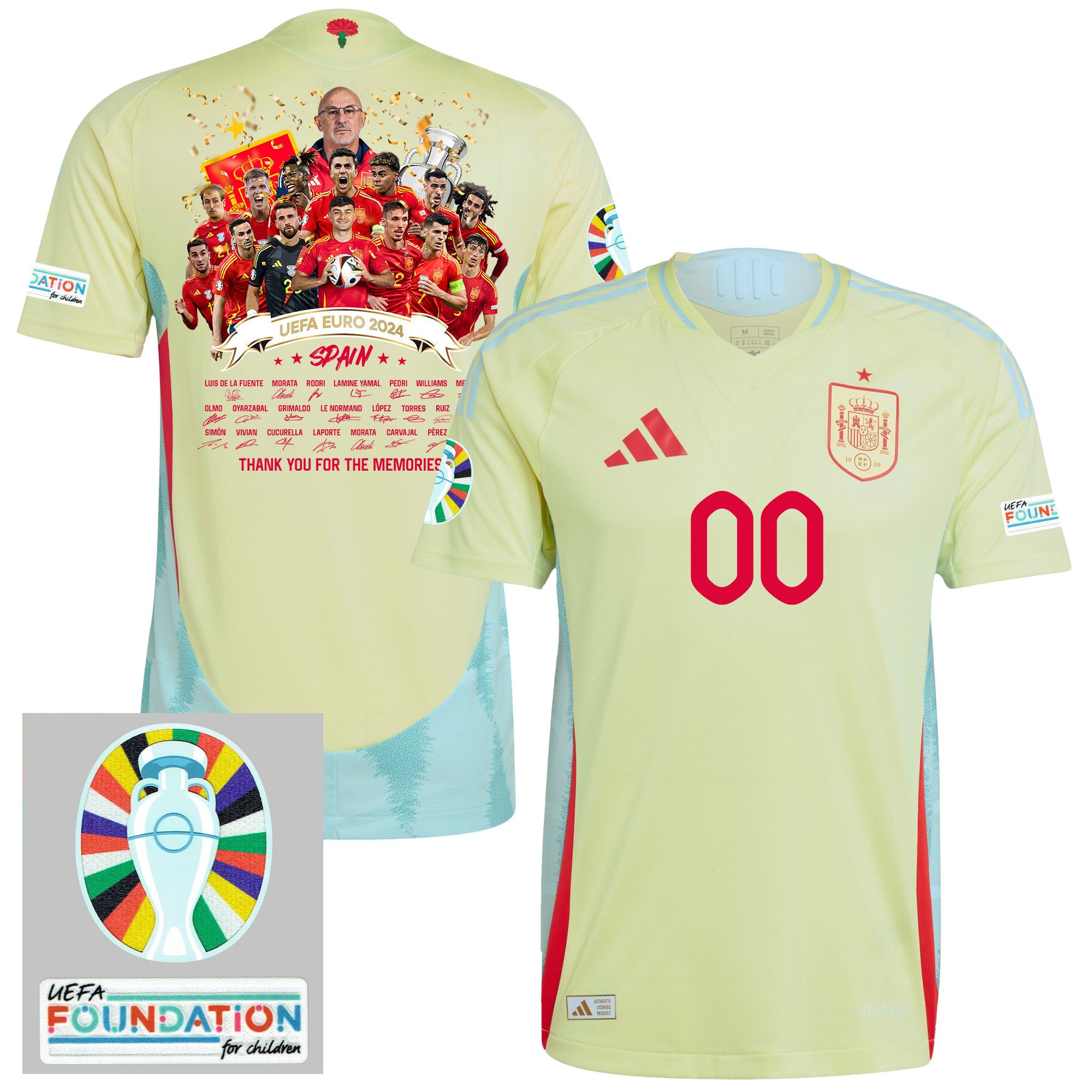 Spain National Team 2024 Euro 2024 Thanks For The Memories Away Men Jersey - Yellow
