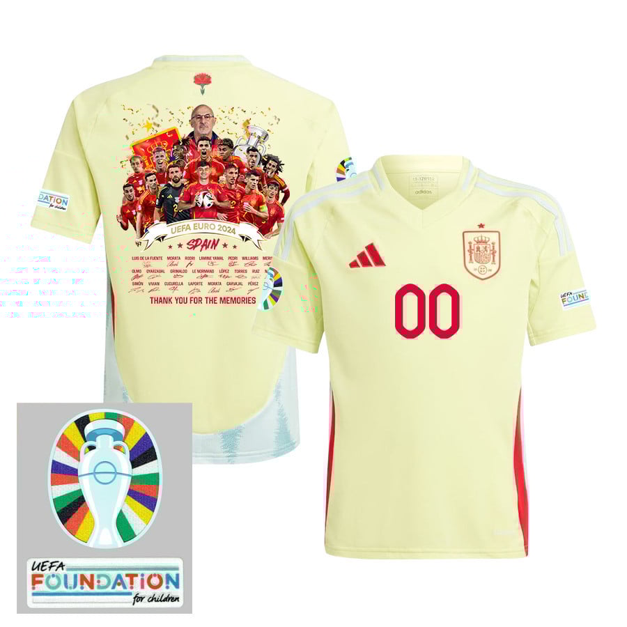 Spain National Team 2024 Euro 2024 Thanks For The Memories Away YOUTH Jersey - Yellow